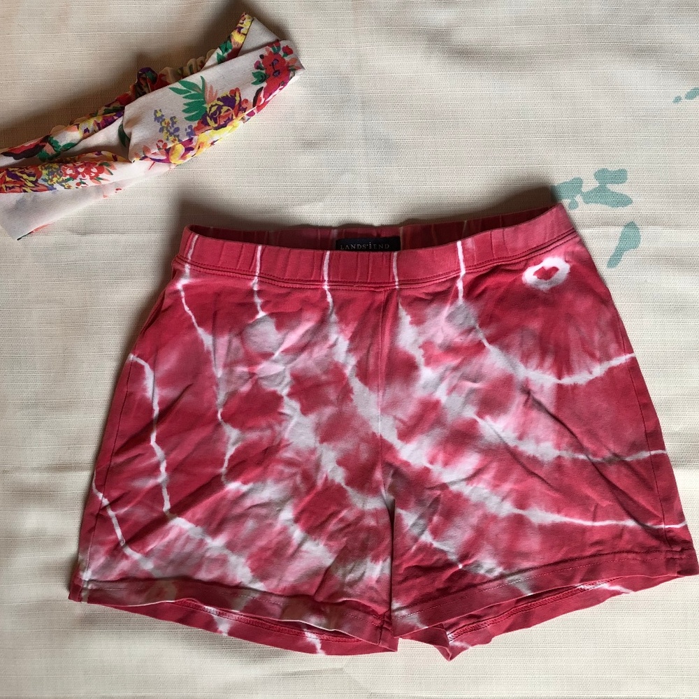 Pink and White Tie-Dye Shorts - Picture 1 of 4
